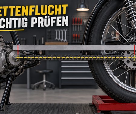 Simson-Kettenflucht kontrollieren: Ritzel, Kettenrad und Radposition gemeinsam betrachten