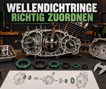 Simson-Wellendichtringe zuordnen: Motorfamilie, Position und Werkstoff prüfen