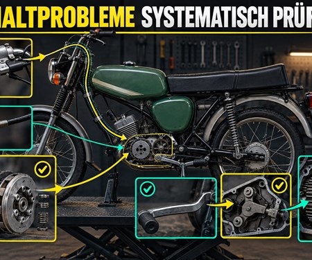 Simson-Schaltprobleme eingrenzen: Kupplung, Betätigung und Getriebe getrennt prüfen