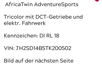 Gestohlene AfricaTwin Details