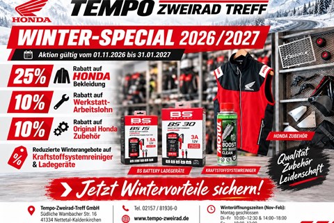 Tempo-Zweirad-Treff GmbH-News: Dein WINTER-SPECIAL 2026/2027