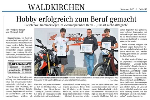 Zweiradparadies Denk GmbH & Co. KG-News: Kammersieger im Zweiradparadies Denk
