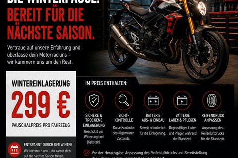 Motorradzentrum FFB GmbH-News: WINTEREINLAGERUNG - SICHER DURCH DIE WINTERPAUSE