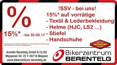 SSV auf Motorradbekleidung