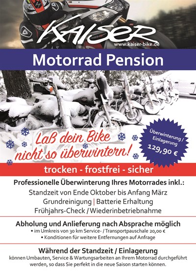 Winterlager / Motorrad Pension