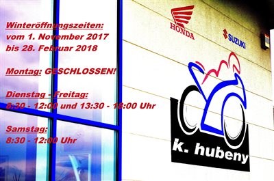 WINTERÖFFNUNGSZEITEN 2017/2018