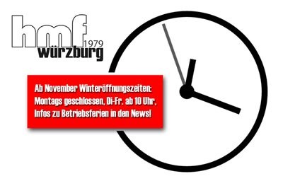 Vorankündigung Öffnungszeiten ab November