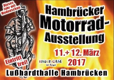 Hambrücker Motorradausstellung 2017 Finden Sie uns auch 2017 in Hambrücken auf der Motorradausstellung.Seien Sie gespannt auf die neue Honda Fireblade 2017 die wi ... Weiter >>