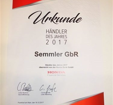 Honda Semmler - Auszeichnung von der Honda Bank GmbH - Bild 3