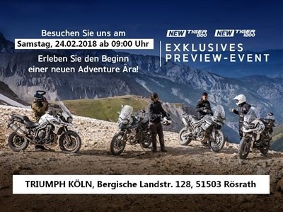 Premiere der brandneuen Adventure-Bikes Tiger 800 und Tiger 1200 