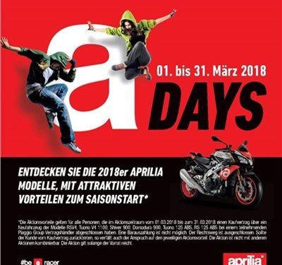 Aprilia Open Doors 01. bis 31. März 2018