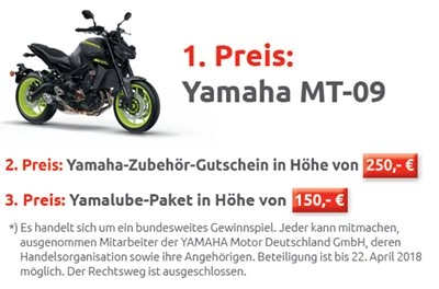 Gewinne eine MT09 von Yamaha Bild 1: Gewinne eine MT09 von Yamaha