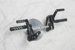 X-TREM-Vorverlegte Fußrastenanlage gelocht schwarz eloxiert