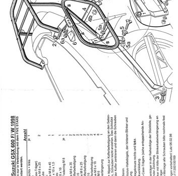 Suzuki GSX600F Seitenkofferträger - Bild 1 Suzuki GSX600F Seitenkofferträger - Bild 1