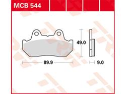 LUCAS-Bremsbeläge MCB544, vorne, für CB 750 F (RC04) `82, CBX 1000 (SC06) `81-`83