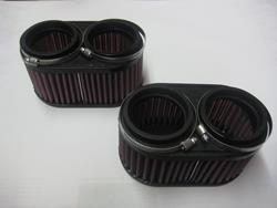 Satz, K&N-Doppelluftfilter (oval mit Gummikappe) für alle GSX-R 750 `88-`91, GSX-R 1100 `89-`92