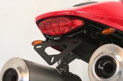 Umbaukit für Kennzeichenhalter von DUCATI Monster 696 ab 2008, geeignet für orig. Blinker oder Miniblinker (z.B. KELLERMANN), inkl. LED-Kennzeichenleuchte und Anbauanleitung