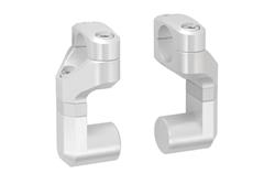 Vario-Lenkerverlegung für Ø 22 mm Lenker. Erhöhung/Verlegung variabel. Silbern.