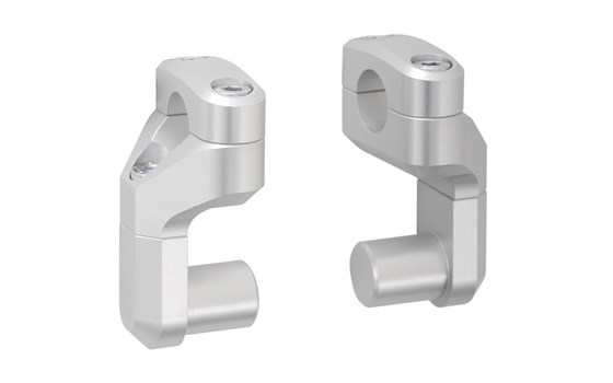 Vario-Lenkerverlegung für Ø 28 mm Lenker. Erhöhung/Verlegung variabel. Silbern. - Bild 1