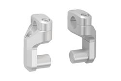 Vario-Lenkerverlegung für Ø 28 mm Lenker. Erhöhung/Verlegung variabel. Silbern.