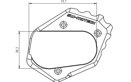 Seitenständerfuß-Verbreiterung. Schwarz/Silbern. BMW R1200GS, R1250GS. - Bild 3