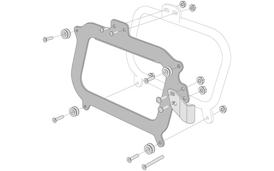 Adapterkit für Givi Kofferträger. Für TRAX ADV/EVO. Montage von 2 Koffern. - Bild 2