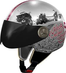 ROUTE 66 VINTAGE II KEEP ROLLING Jethelm grau/rot M ROUTE 66 VINTAGE II KEEP ROLLING Jethelm grau/rot M