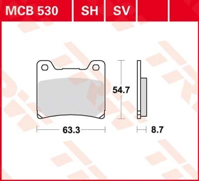 Bremsbelag TRW Lucas MCB 530 SH Bild 1: Bremsbelag TRW Lucas MCB 530 SH