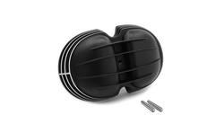 Ventildeckel schwarz mit polierten Kanten, 4 Rippen für BMW R 100 Modelle