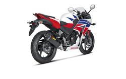 AKRAPOVIC-Slip-On-Auspuff, aus Carbon, OHNE ABE, für HONDA CBR 300 R ab 2014, + 1,4 PS, - 3,9 kg AKRAPOVIC-Slip-On-Auspuff, aus Carbon, OHNE ABE, für HONDA CBR 300 R ab 2014, + 1,4 PS, - 3,9 kg