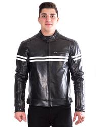 BELO JASON Lederjacke schwarz/weiss 3XL BELO JASON Lederjacke schwarz/weiss 3XL