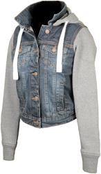 BOOSTER DENIM LADIES Damen-Hoodie jeans blau/grau S BOOSTER DENIM LADIES Damen-Hoodie jeans blau/grau S