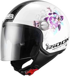 NZI CAPITAL DUO BLOOM Jethelm weiss/blau/violett XL NZI CAPITAL DUO BLOOM Jethelm weiss/blau/violett XL