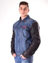 RUSTY PISTONS RUTLAND Lederjacke jeans/schwarz 3XL RUSTY PISTONS RUTLAND Lederjacke jeans/schwarz 3XL