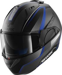 SHARK EVO-ONE ASTOR MAT Klapphelm matt silber/sw.blau M SHARK EVO-ONE ASTOR MAT Klapphelm matt silber/sw.blau M