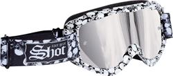 SHOT RACE II RIP Brille sw./totenkopf mit verspieg. Glas