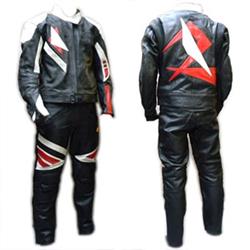 Lederkombi 2-teilig sw/we/rot 50 Lederkombi 2-teilig sw/we/rot 50