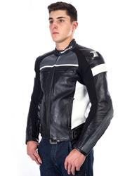 BELO MILANO Lederjacke schwarz/anthr/weiss 52 BELO MILANO Lederjacke schwarz/anthr/weiss 52