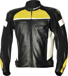 BELO MILANO Lederjacke schwarz/gelb/weiss 52 BELO MILANO Lederjacke schwarz/gelb/weiss 52