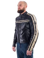 BELO FORTY-SIX Lederjacke schwarz/creme 3XL BELO FORTY-SIX Lederjacke schwarz/creme 3XL