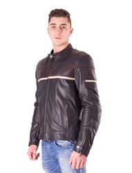 BELO AUSTIN Lederjacke schwarz/braun/weiss 52 BELO AUSTIN Lederjacke schwarz/braun/weiss 52