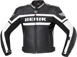 BERIK LJ-9667A-BK Lederjacke schwarz/weiss 54