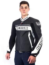 BERIK LJ-10305-BK Lederjacke schwarz/weiss/d.grau 54 BERIK LJ-10305-BK Lederjacke schwarz/weiss/d.grau 54