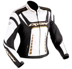 IXON FULGURA Damen Lederjacke weiss/schw./gold S IXON FULGURA Damen Lederjacke weiss/schw./gold S