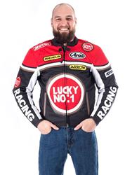 SPIDER LUCKY NO 1 Tex-Jacke schwarz/weiss/rot M SPIDER LUCKY NO 1 Tex-Jacke schwarz/weiss/rot M