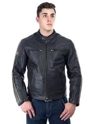 SPIDER CHEVY Lederjacke schwarz/creme 3XL SPIDER CHEVY Lederjacke schwarz/creme 3XL