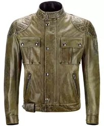BELSTAFF BROOKLANDS Lederjacke combat green XL BELSTAFF BROOKLANDS Lederjacke combat green XL