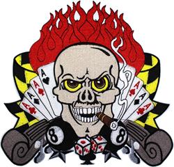 MM GAMBLER Totenkopf Aufnäher 20x20 cm MM GAMBLER Totenkopf Aufnäher 20x20 cm