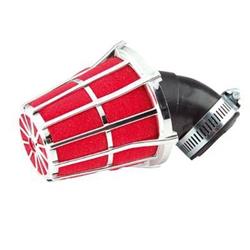 TUN´R LUFTFILTER konisch 25-35mm gekrümmt chrom/rot TUN´R LUFTFILTER konisch 25-35mm gekrümmt chrom/rot