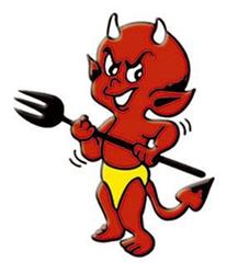 MM Aufkleber TEUFEL 12x9cm weiss MM Aufkleber TEUFEL 12x9cm weiss